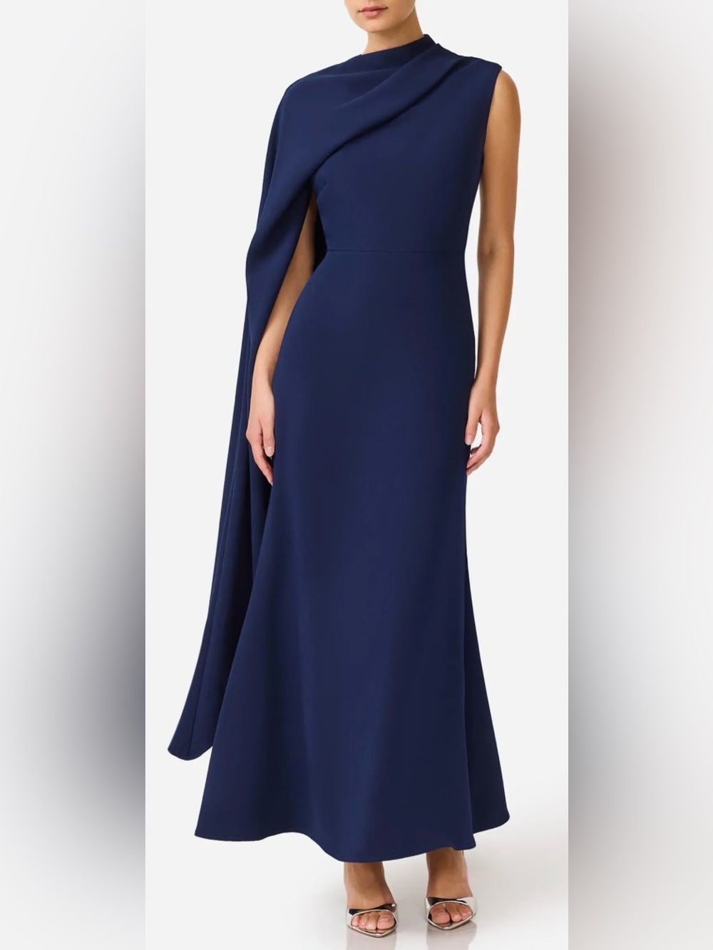 NEW ELLIATT Leonara Asymmetric Cape deep Navy Dress SZ XL